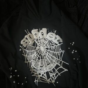 Black Spider Web Hoodie Sweater
